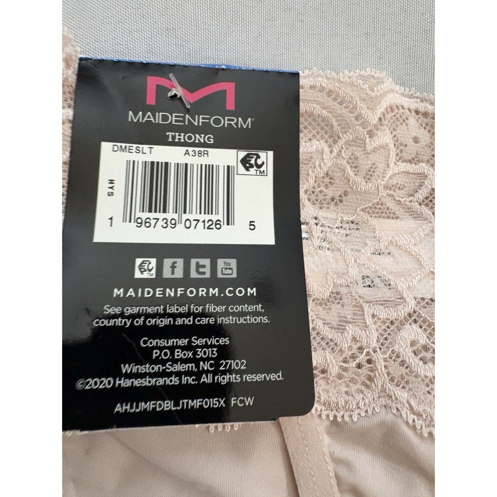 NEW Maidenform Soft Stretch Lace Thong  Xlarge Thong DMESLT 3 Pair Thongs Multi - Picture 9 of 10